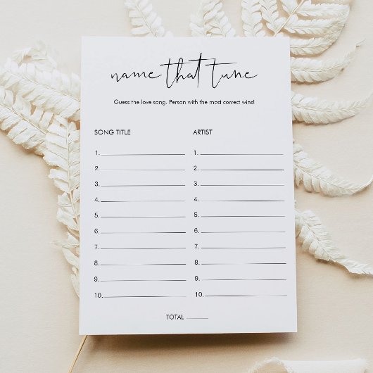 Invitation STELLA Nom That Tune Fête des mariées Jeu