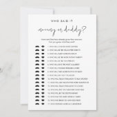 Invitation STELLA Qui L'A Dit Maman Papa Baby Game Card (Devant)