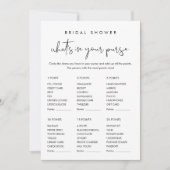 Invitation STELLA What's In Your Purse Fête des mariées Jeu (Devant)