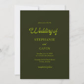 Invitation STEPHANIE Rétro Chartreuse Mariage vert olive (Devant)