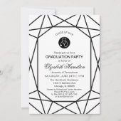 Invitation Stéthoscope École d'Infirmières Chic Noir & Blanc (Devant)