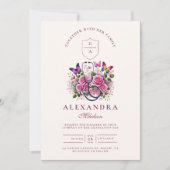 Invitation Stéthoscope floral Papillon Infirmière Graduation (Devant)