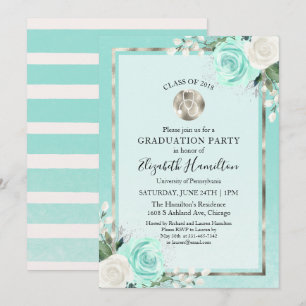 Invitation Stethoscope Médicale Nuring School Grad Party Turq