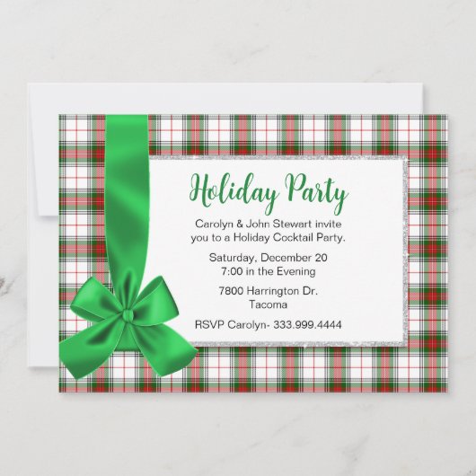 Invitation Stewart Tartan Plaid Custom Christmas Party (Devant)