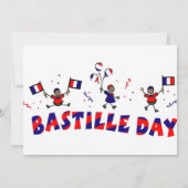 Invitation Stick du 14 juillet avec drapeaux français (Dos)