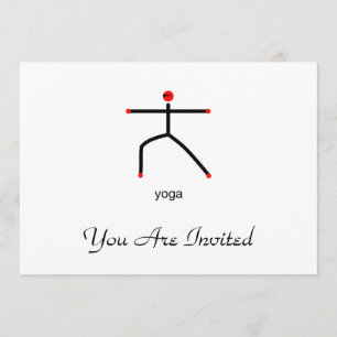 Invitation Stick figure du guerrier 2 pose avec texte de yoga
