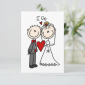 Invitation Stick Figure Mariage Couple Ajouter Votre Propre V (Debout devant)