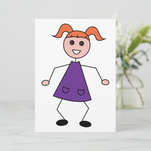 Invitation Stick Girl (Debout devant)