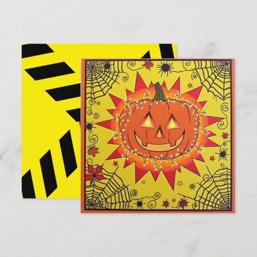 Invitation Sticker éffrayant Halloween (Devant / Derrière)