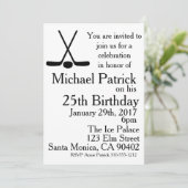 Invitation Sticks De Hockey Et Puck Anniversaire (Debout devant)