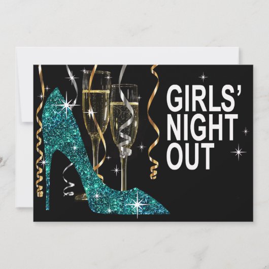 Invitation Stiletto Champagne Giragne Night Out turquoise (Devant)