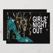 Invitation Stiletto Champagne Giragne Night Out turquoise (Devant / Derrière)
