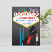 Invitation Stiletto et Lipstick Las Vegas Party noir (Debout devant)