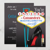 Invitation Stiletto et Lipstick Las Vegas Party noir (Devant / Derrière)