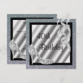 Invitation Stiletto et Streamers de la Glittery 40e anniversa (Devant / Derrière)