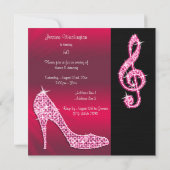 Invitation Stiletto rose & Treble Cleft 50e anniversaire (Dos)