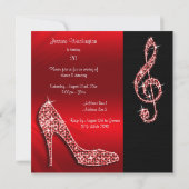 Invitation Stiletto Rouge & Clé de Sol 20e Anniversaire (Dos)