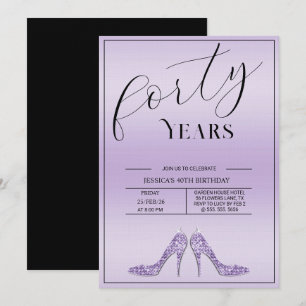 Invitation Stiletto Tendance Féminin 40e Anniversaire
