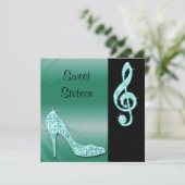 Invitation Stiletto turquoise & Cleft Sweet Treble 16 (Debout devant)