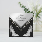 Invitation Stilettos et perles décoratives 40e anniversaire (Debout devant)