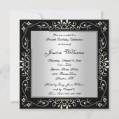 Invitation Stilettos et perles décoratives 40e anniversaire (Dos)