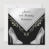 Invitation Stilettos et perles décoratives 40e anniversaire (Devant)