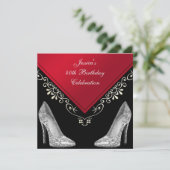 Invitation Stilettos et perles décoratives 40e anniversaire (Debout devant)
