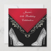 Invitation Stilettos et perles décoratives 40e anniversaire (Devant)