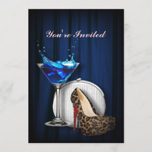 Invitation stilletos de fille de cocktail de martini de