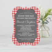 Invitation Stock Bar Chalkboard En vichy Douche Couples (Debout devant)