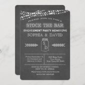 Invitation Stock Bar Chalkboard Mason Jar Fiançailles (Devant / Derrière)