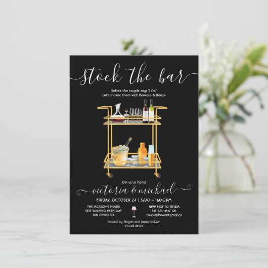 Invitation Stock Bar Cocktail bar panier Engagement Partie I (Debout devant)