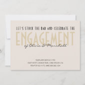 Invitation Stock Bar Grande Typographie Champagne Fiançailles (Devant)