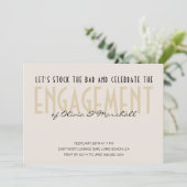 Invitation Stock Bar Grande Typographie Champagne Fiançailles (Debout devant)
