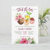 Invitation Stock bar tropical couples d'été douche (Debout devant)