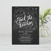 Invitation Stock Chalkboard moderne l'Invitation douche cuisi (Debout devant)