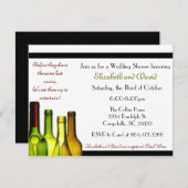 Invitation Stock de la douche du bar, de la bouteille de vin (Devant / Derrière)