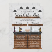 Invitation Stock de la douche du bar, Style Ferme (Devant / Derrière)