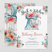 Invitation Stock de la Fête des mariées à thème Cuisine (Devant / Derrière)