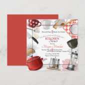 Invitation Stock de la Fête des mariées Carré de cuisine (Devant / Derrière)