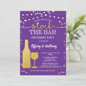 Invitation Stock de la partie de fiançailles du bar violet et (Debout devant)