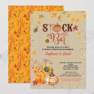 Invitation Stock de l'automne bar citrouille couple ménage 