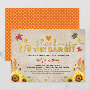 Invitation stock de l'automne bar tournesol réchauffement vin