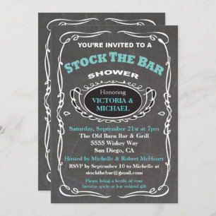 Invitation Stock de l'invitation wedding shower du bar