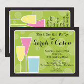 Invitation Stock de trio de cocktail l'invitation de barre (Devant / Derrière)