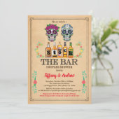 Invitation Stock d'Halloween Le Bar invite les crânes de sucr (Debout devant)