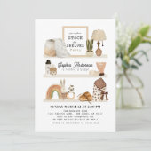 Invitation Stock du Baby shower Boho de la Nursery Shelves (Debout devant)