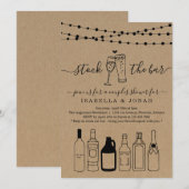 Invitation Stock du Bar Couple Fiançailles de la répétition d (Devant / Derrière)