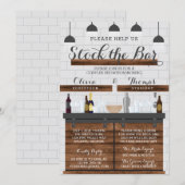Invitation Stock du Bar House Party, Style Ferme (Devant / Derrière)