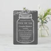 Invitation Stock du Bar Mason Jar Chalk Couples Douche (Debout devant)